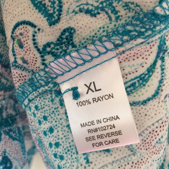 FINAL $ NEW GRAND & GREENE TURQUOISE PAISLEY TOP - Picture 5 of 8